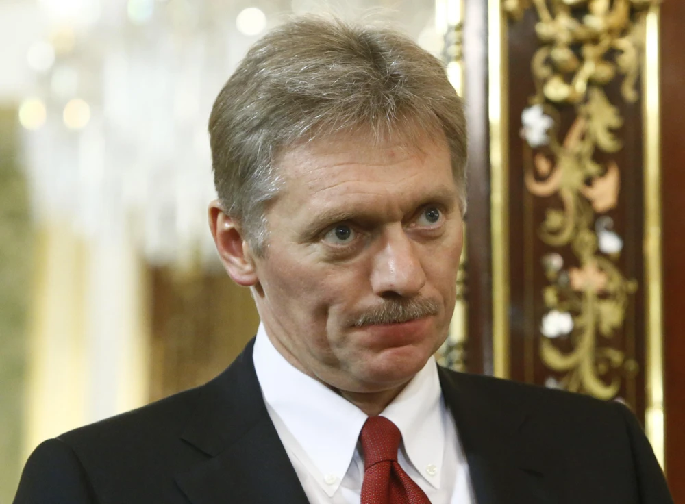 Người phát ngôn Điện Kremlin Dmitry Peskov trong cuộc họp tại thủ đô Moskva. (Ảnh: AFP/TTXVN) 