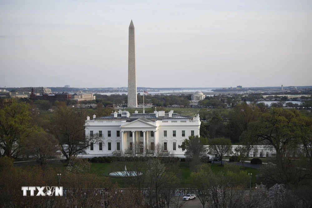 Toàn cảnh Nhà Trắng ở Washington D.C. Ảnh chụp ngày 4/4/2019. (Ảnh: THX/TTXVN)