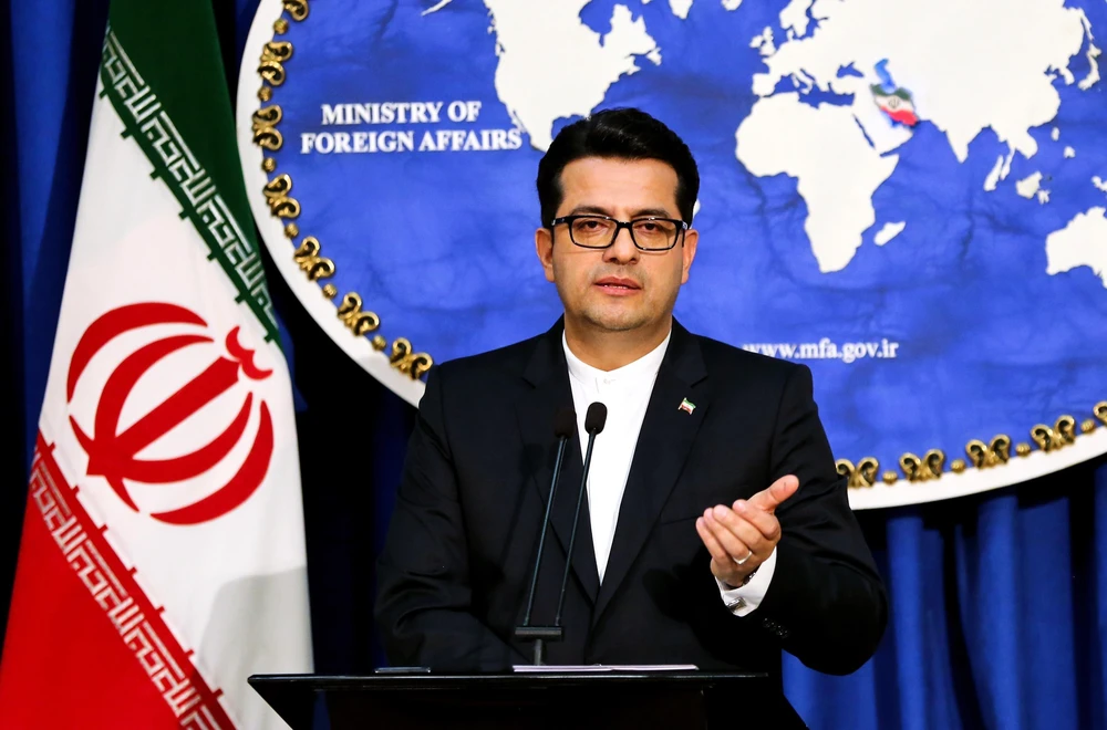 Người phát ngôn Bộ Ngoại giao Iran Abbas Mousavi phát biểu trong cuộc họp báo ở Tehran ngày 28/5/2019. (Ảnh: AFP/TTXVN)