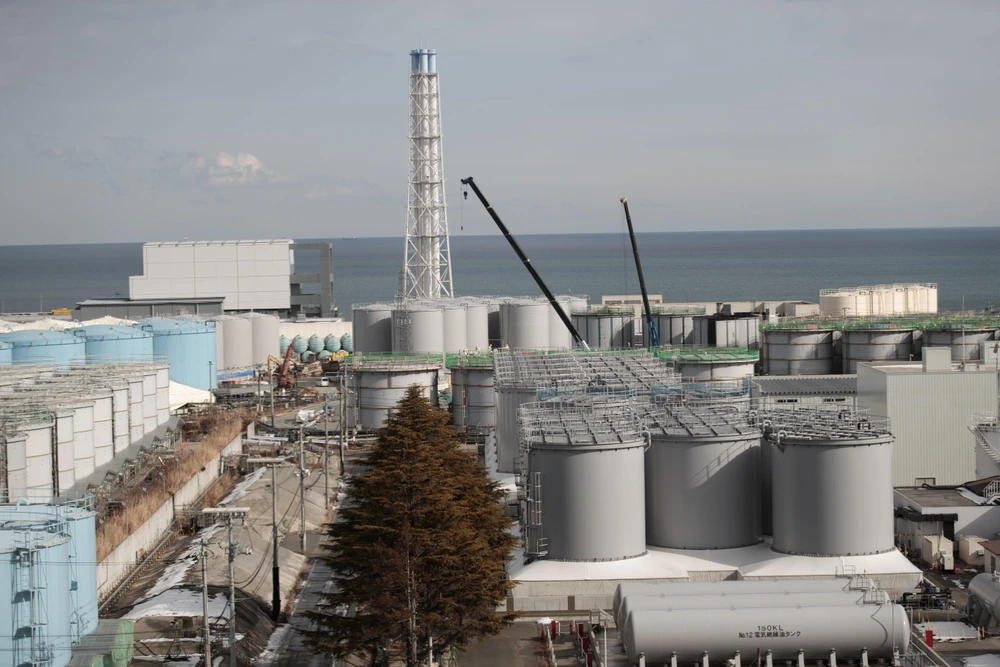 Quang cảnh nhà máy điện hạt nhân Fukushima Dai-ichi ở Okuma, tỉnh Fukushima, Nhật Bản, ngày 31/1/2018. (Ảnh: AFP/ TTXVN)