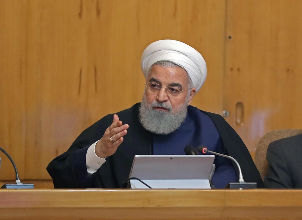 Tổng thống Iran Hassan Rouhani phát biểu tại một sự kiện ở Tehran ngày 8/5/2019. (Ảnh: AFP/TTXVN)