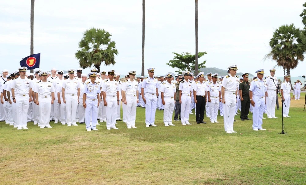 Quang cảnh buổi lễ khai mạc cuộc tập trận chung Myux-ASEAN tại căn cứ hải quân Sattahip, Thái Lan, ngày 2/9/2019. (Ảnh: Hữu Kiên/TTXVN)