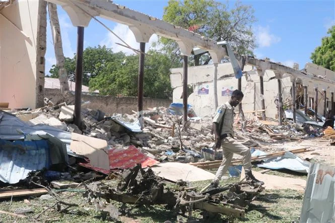 Hiện trường một vụ tấn công ở Mogadishu, Somalia, ngày 14/5/2019. (Ảnh: THX/TTXVN)