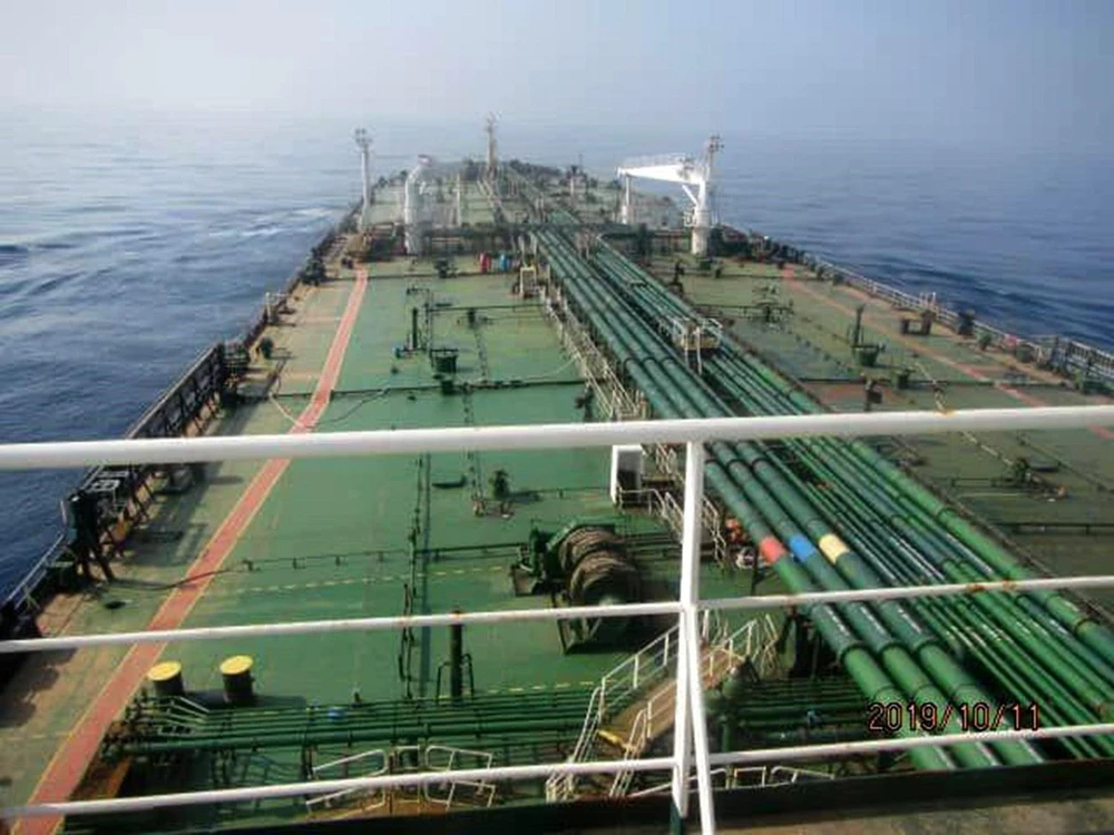 Tàu chở dầu Sabiti của Iran tại Biển Đỏ ngày 10/10/2019. (Ảnh: AFP/ TTXVN)