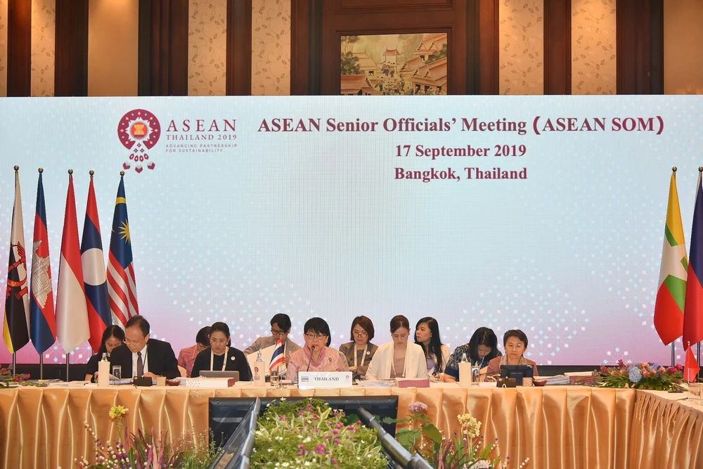Quang cảnh Hội nghị Quan chức cao cấp (SOM) ASEAN ngày 17/9 tại Bangkok, Thái Lan. (Ảnh: TTXVN)