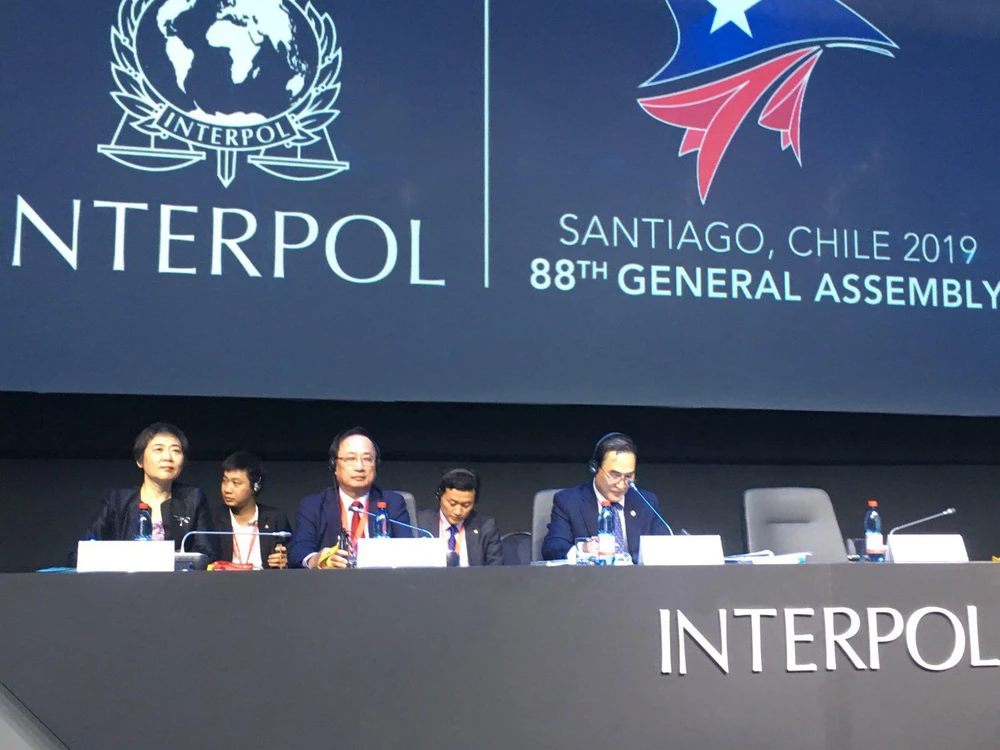 Thứ trưởng Bộ Công an Nguyễn Văn Thành tham dự kỳ họp lần thứ 88 Đại hội đồng Interpol (Ảnh: Hoài Nam/Vietnam+)