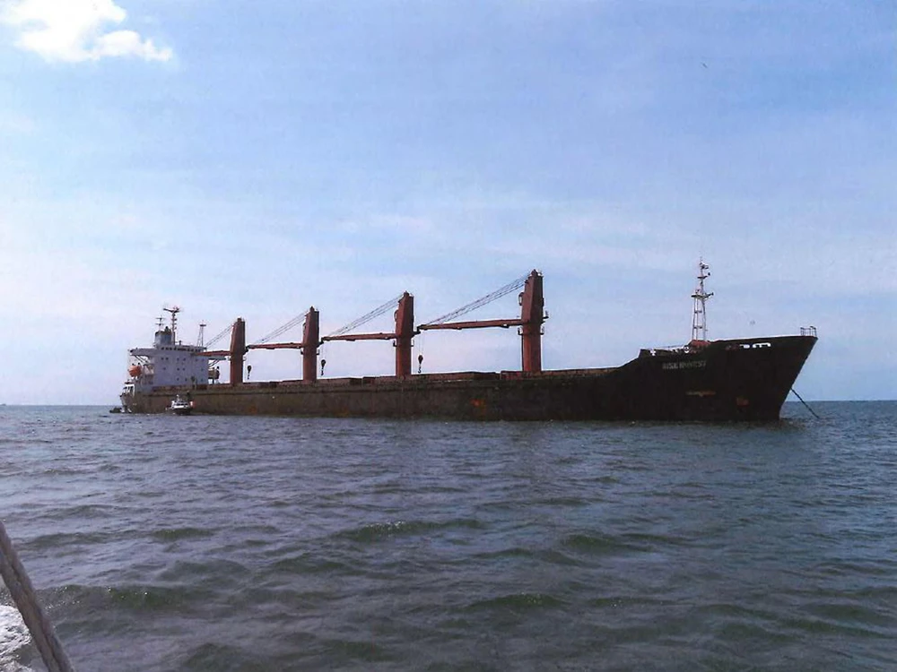 Tàu Wise Honest của Triều Tiên được cho là sử dụng để vận chuyển than. (Ảnh: Yonhap/TTXVN)