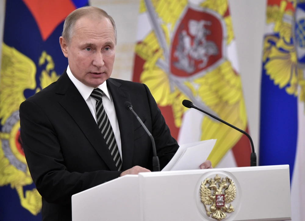 Tổng thống Nga Vladimir Putin sẽ tham dự Hội nghị thượng đỉnh Bộ Tứ Normandy vào 9/12 tới. (Ảnh: AFP/TTXVN)