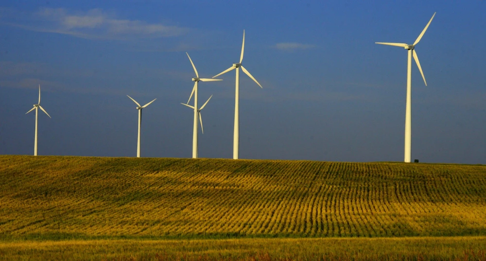 Trang trại gió ở Velva, Mỹ. (Ảnh: AFP/TTXVN)