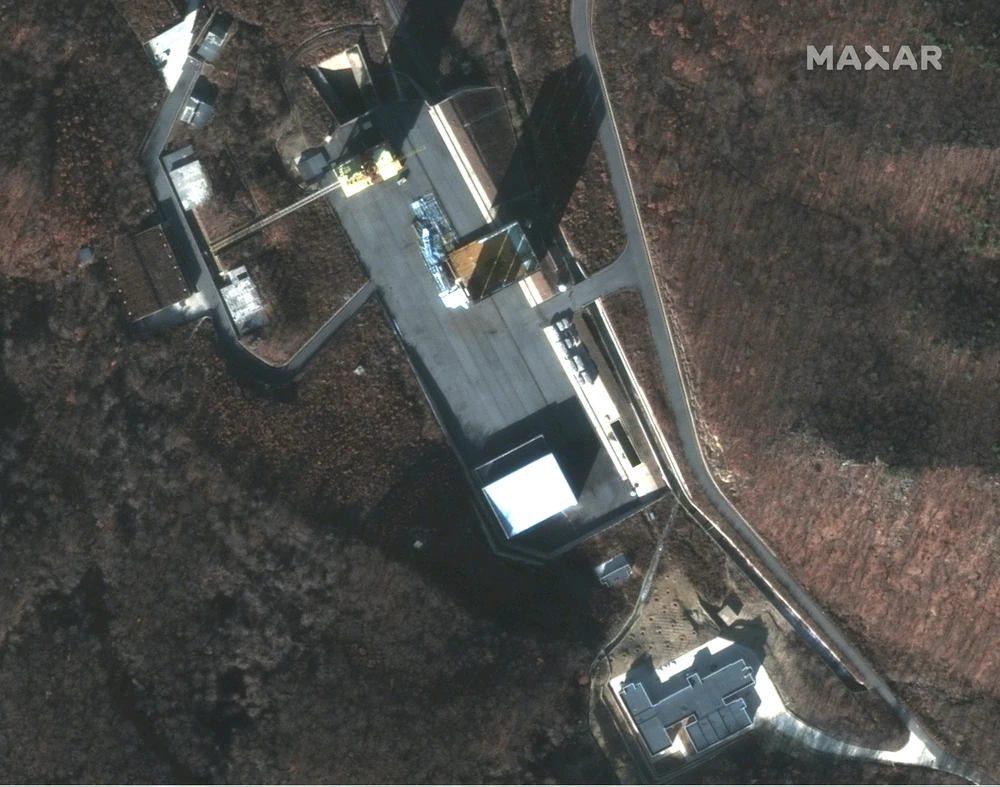 Hình ảnh vệ tinh bãi thử Sohae. (Ảnh: AFP/TTXVN)