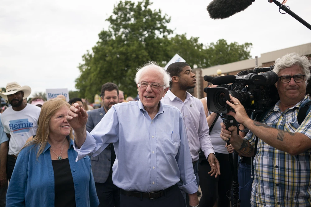 Thượng nghị sĩ độc lập của bang Vermont Bernie Sanders tại Des Moines, Iowa, Mỹ, ngày 11/8/2019. (Ảnh: AFP/TTXVN)