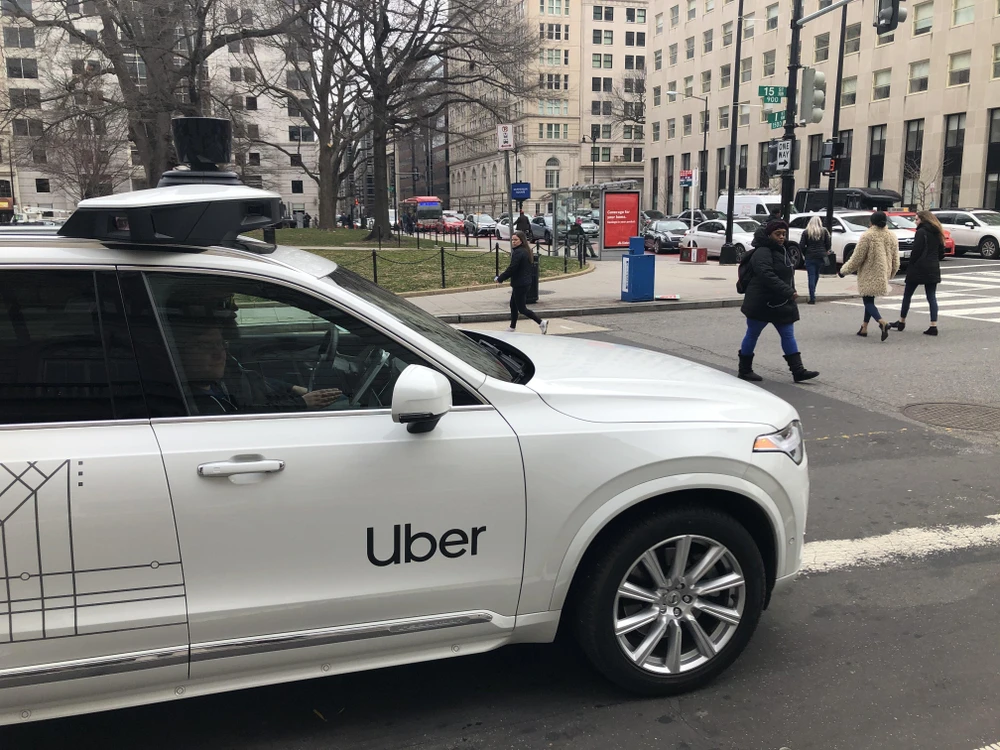 Xe của Uber trên các đường phố ở Washington, DC, Mỹ, ngày 24/1/2020. Ảnh minh họa. (Nguồn: AFP/TTXVN)