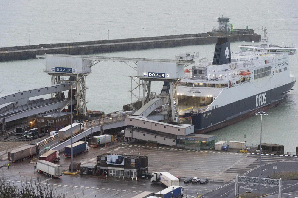 Quang cảnh cảng Dover thuộc Anh ngày 1/2/2020, một ngày sau khi London chính thức rời khỏi EU. (Ảnh: THX/TTXVN)