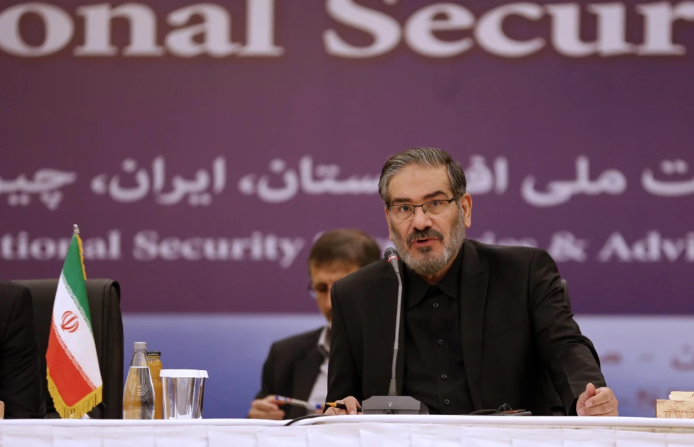 Chủ tịch Quốc hội Iran Ali Larijani phát biểu tại một hội nghị an ninh ở Tehran, Iran. (Ảnh: AFP/TTXVN)