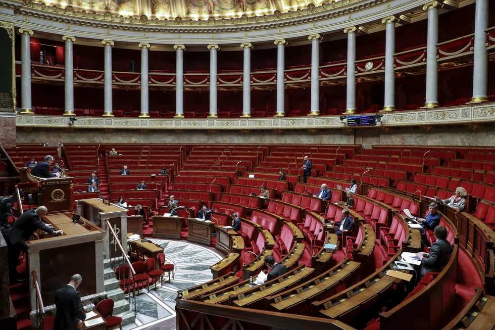 Toàn cảnh phiên họp Quốc hội Pháp tại Paris ngày 21/3/2020. (Ảnh: AFP/TTXVN)