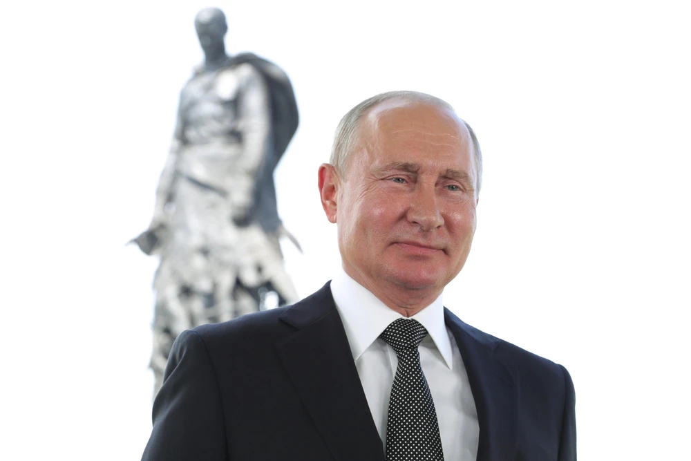 Tổng thống Nga Vladimir Putin trong bài phát biểu trên truyền hình tại khu vực Tver ngày 30/6/2020. (Ảnh: AFP/TTXVN)
