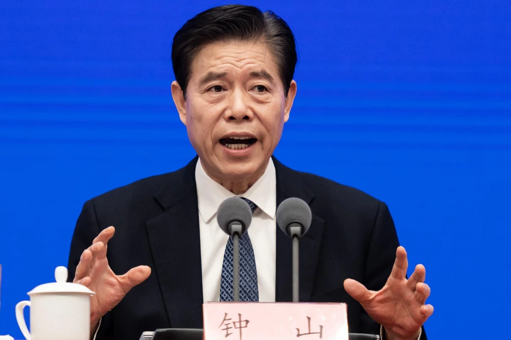 Bộ trưởng Thương mại Trung Quốc Chung Sơn. (Ảnh: AFP/TTXVN) 