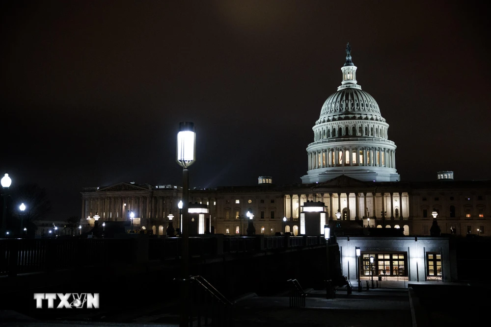 Tòa nhà Quốc hội Mỹ tại Washington, D.C., ngày 20/12/2020. (Ảnh: THX/ TTXVN)