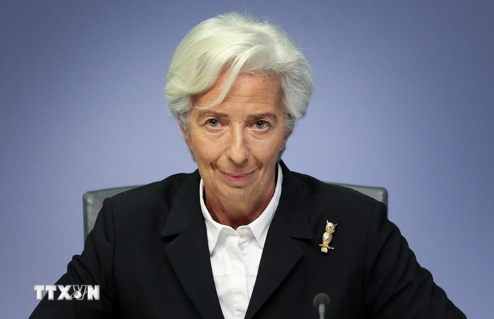 Chủ tịch Ngân hàng trung ương châu Âu (ECB), bà Christine Lagarde. (Ảnh: AFP/TTXVN)