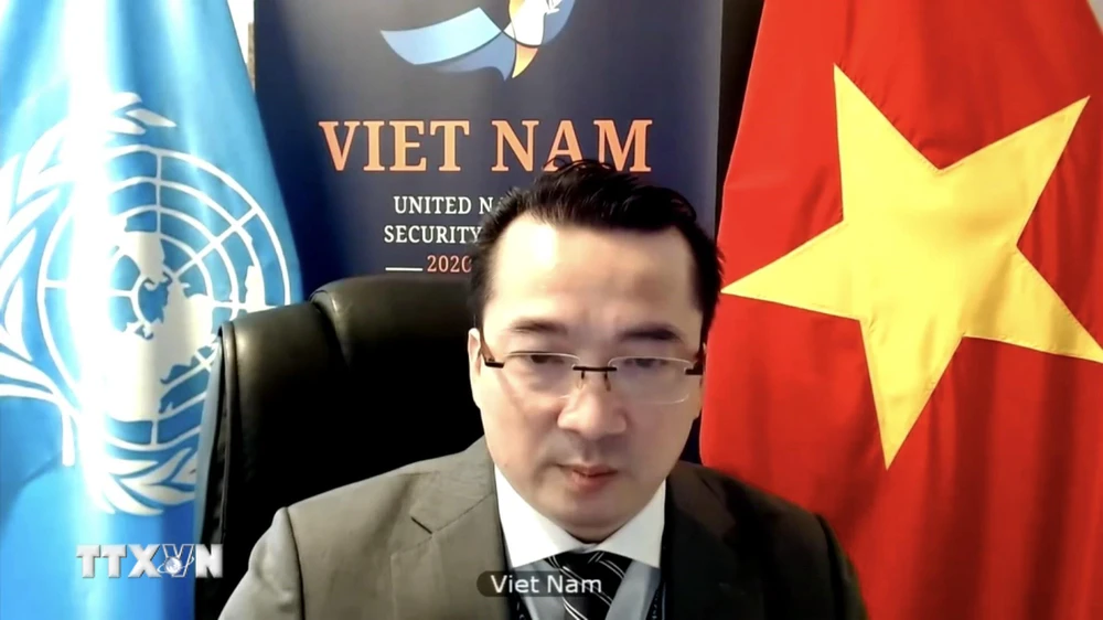 Đại sứ Phạm Hải Anh, Đại biện lâm thời của Việt Nam tại LHQ. (Ảnh: Hữu Thanh/TTXVN)