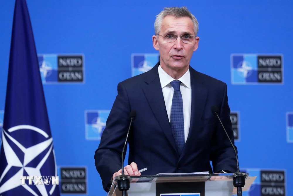 Tổng thư ký NATO Jens Stoltenberg phát biểu tại cuộc họp báo ở Brussels, Bỉ ngày 14/1/2021. (Ảnh: AFP/TTXVN)