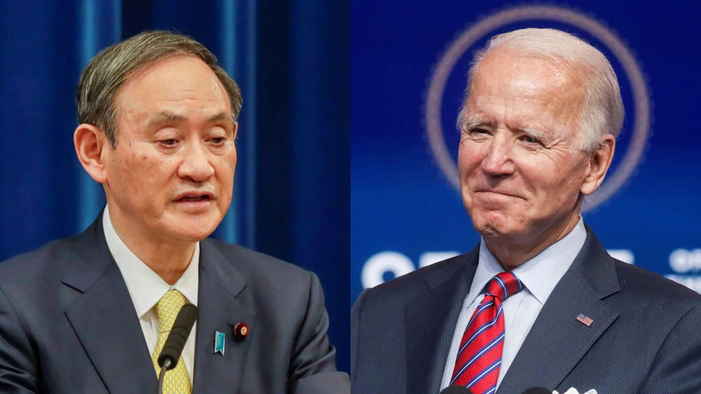 Thủ tướng Nhật Bản Yoshihide Suga hy vọng và Tổng thống Mỹ Joe Biden. (Nguồn: Reuters)