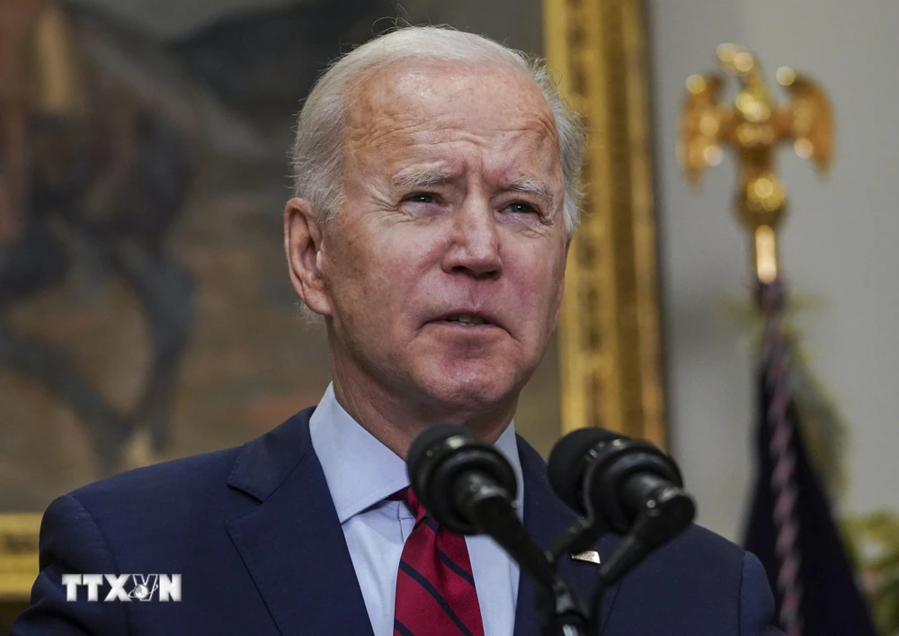 Tổng thống Mỹ Joe Biden phát biểu tại Nhà Trắng ngày 27/2/2021. (Ảnh: AFP/TTXVN)