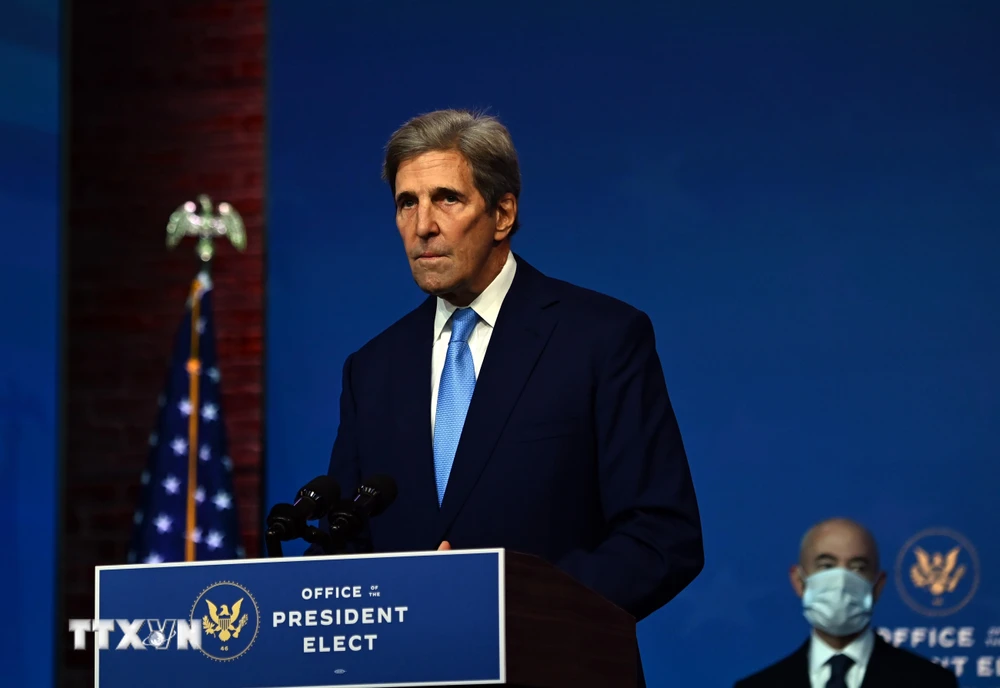 Ông John Kerry phát biểu tại Wilmington, Delaware, Mỹ, ngày 24/11/2020. (Ảnh: AFP/ TTXVN)