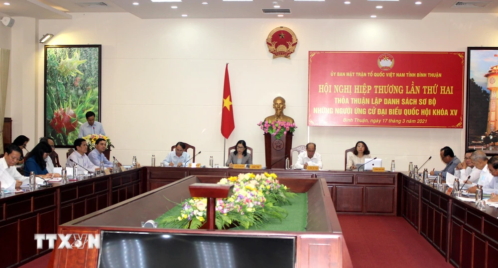 Quang cảnh Hội nghị hiệp thương lần thứ hai tại Bình Thuận. (Ảnh: Hồng Hiếu/TTXVN)
