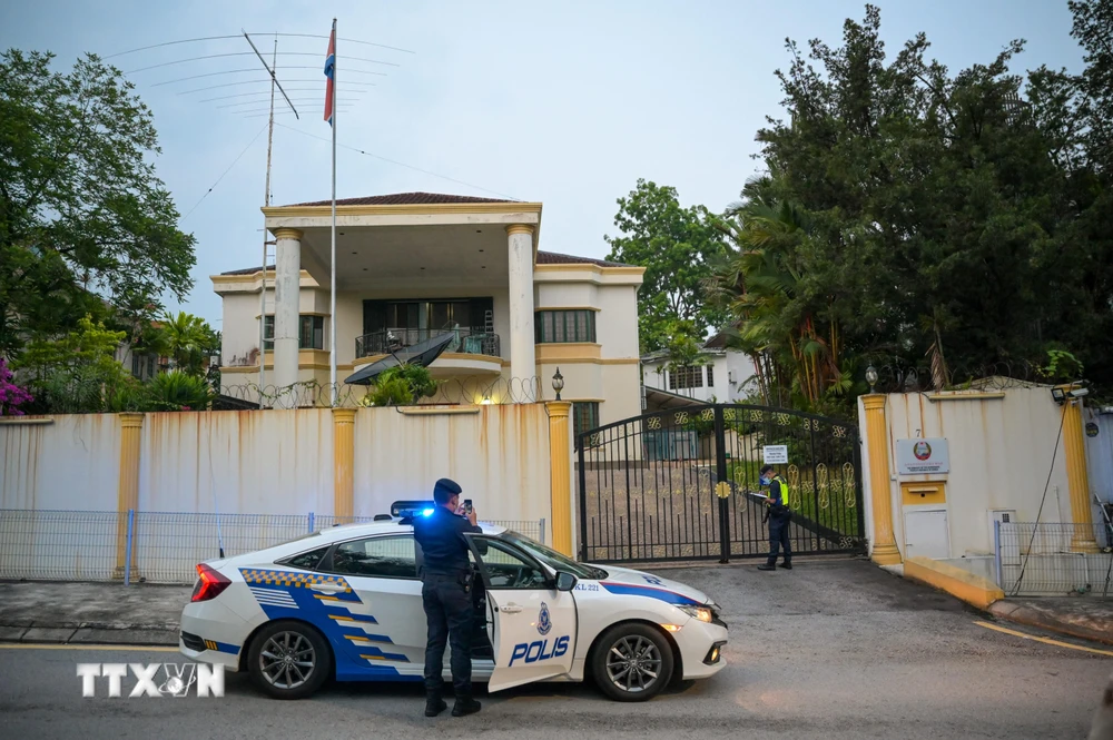 Đại sứ quán Triều Tiên tại Kuala Lumpur, Malaysia ngày 19/3/2021. (Ảnh: AFP/TTXVN)