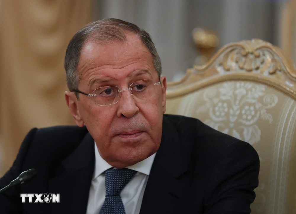 Ngoại trưởng Nga Sergei Lavrov tại một sự kiện ở Moskva, ngày 15/4/2021. (Ảnh: AFP/TTXVN)