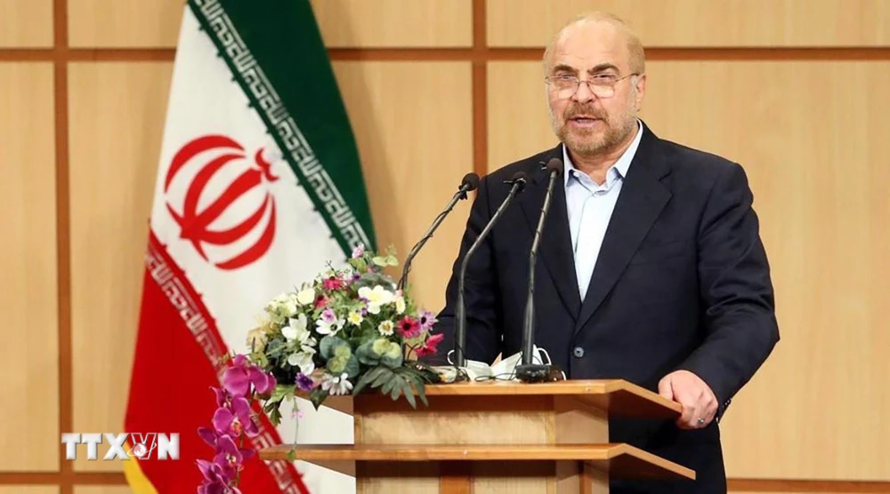 Chủ tịch Quốc hội Iran Mohammad Baqer Qalibaf. (Ảnh: Icana/TTXVN)