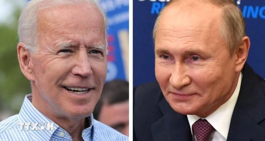 Tổng thống Mỹ Joe Biden (trái) và Tổng thống Nga Vladimir Putin. (Ảnh: Wxow/TTXVN)
