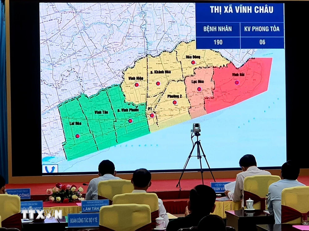 Tỉnh Sóc Trăng phân vùng để phòng chống dịch COVID-19. (Ảnh: Trung Hiếu/TTXVN)