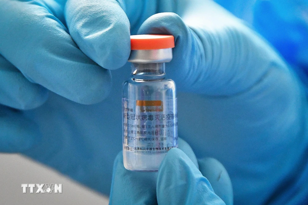 Vaccine ngừa COVID-19 của hãng Sinovac Biotech (Trung Quốc). (Ảnh: AFP/TTXVN)