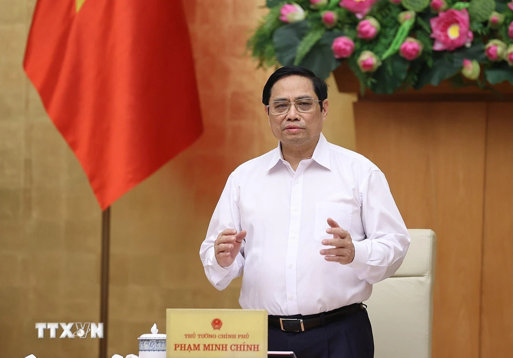 Thủ tướng Phạm Minh Chính chủ trì Phiên họp Chính phủ thường kỳ tháng 9. (Ảnh: Dương Giang/TTXVN)