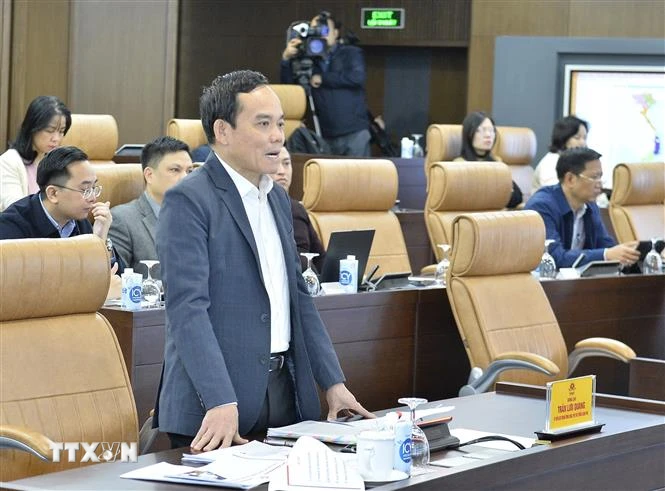Phó Thủ tướng Trần Lưu Quang phát biểu chỉ đạo. (Ảnh: Minh Đức/TTXVN)