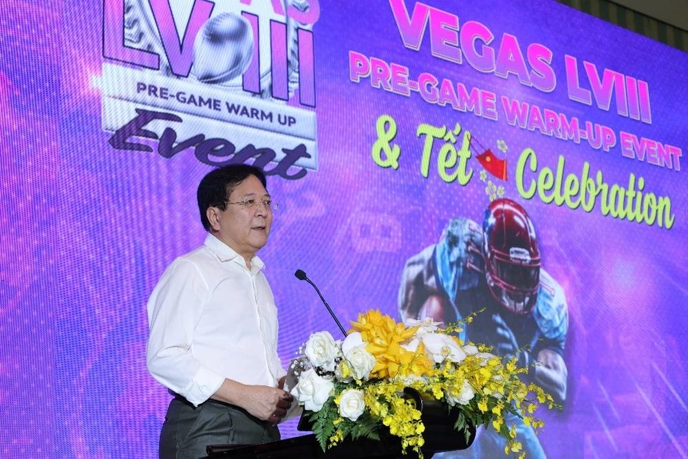 Ông Vương Duy Biên phát biểu tại buổi họp báo. (Ảnh: CTV/Vietnam+)