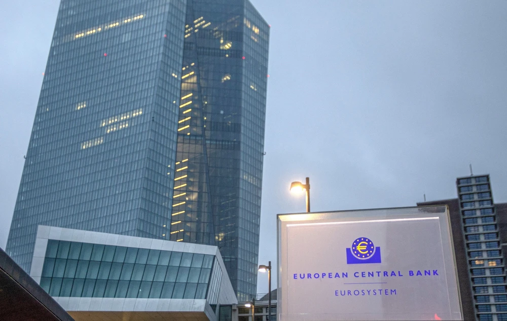 Trụ sở Ngân hàng Trung ương châu Âu (ECB) tại Frankfurt am Main, Đức. (Ảnh: AFP/TTXVN)