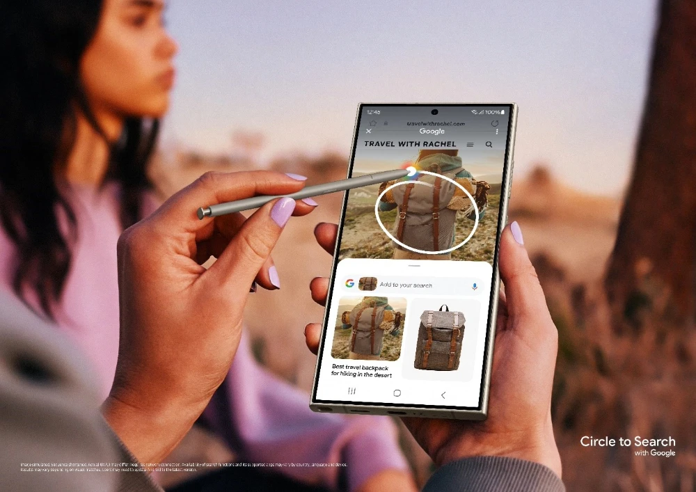 Chức năng "Vòng tròn tìm kiếm" trên điện thoại Galaxy S24 AI. (Ảnh: Samsung)