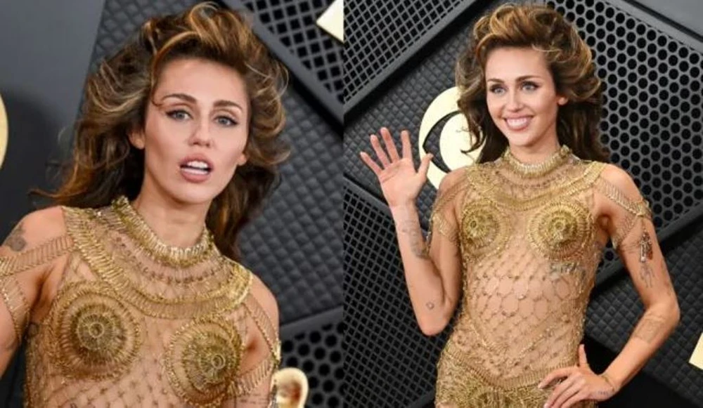 Nữ ca sỹ Miley Cyrus đã "cảm ơn mái tóc của mình” sau khi nhận giải Grammy. (Ảnh: WWD)