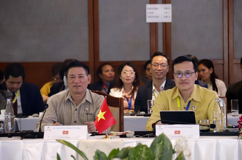 Đoàn đại biểu Việt Nam dự Hội nghị. (Ảnh: Phạm Kiên/TTXVN)