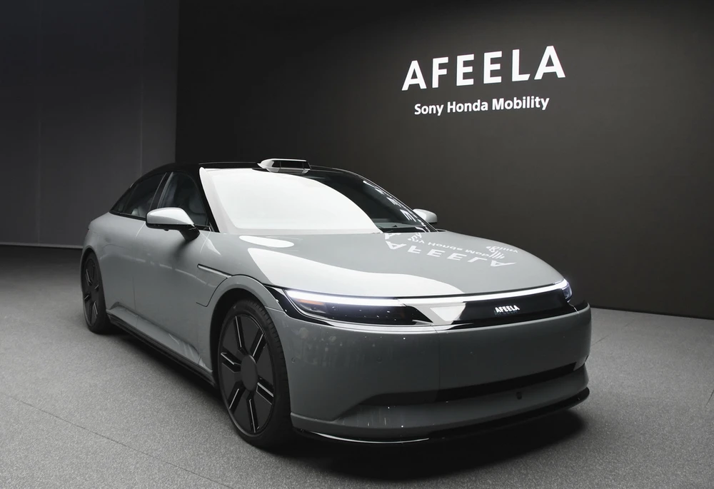 Mẫu xe điện Afeela của hãng Honda được trưng bày tại Triển lãm Điện tử tiêu dùng (CES) 2024 ở thành phố Las Vegas (Mỹ) ngày 9/1/2024. (Ảnh: Kyodo/TTXVN)