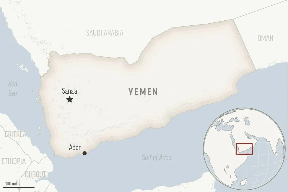 Bản đồ Yemen và Biển Đỏ. (Nguồn: AP)