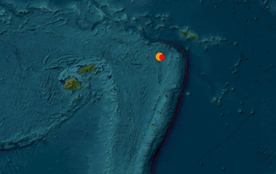 Trận động đất có độ lớn 6,6 làm rung chuyển Tonga. (Ảnh: USGS)