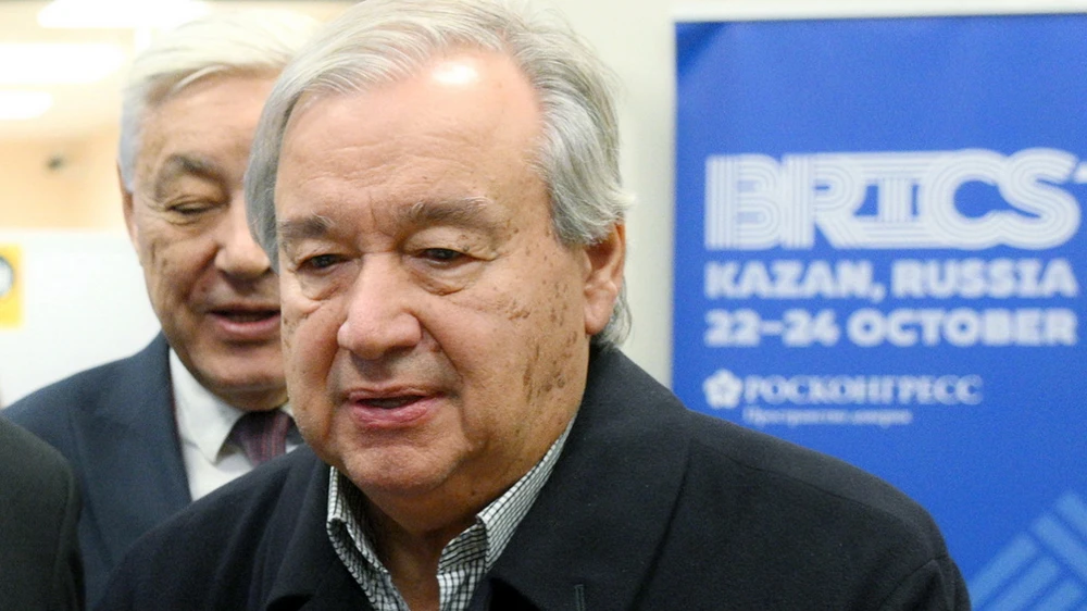 Tổng thư ký Liên hợp quốc Antonio Guterres dự Hội nghị BRICS tại Kazan. (Ảnh: Sputnik)