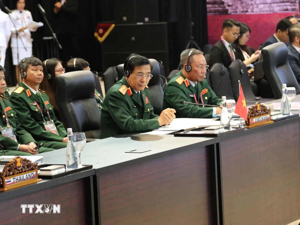 Đại tướng Phan Văn Giang, Ủy viên Bộ Chính trị, Phó Bí thư Quân ủy Trung ương, Bộ trưởng Bộ Quốc phòng, tham dự Hội nghị. (Ảnh: Đào Trang/TTXVN) 