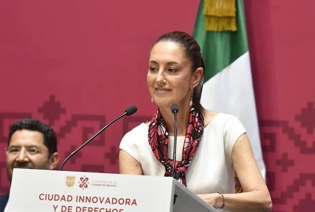 Thị trưởng thủ đô Mexico City của Mexico Claudia Sheinbaum Pardo phát biểu trong cuộc họp báo ở Mexico City ngày 12/6/2023. (Ảnh: AFP/TTXVN)