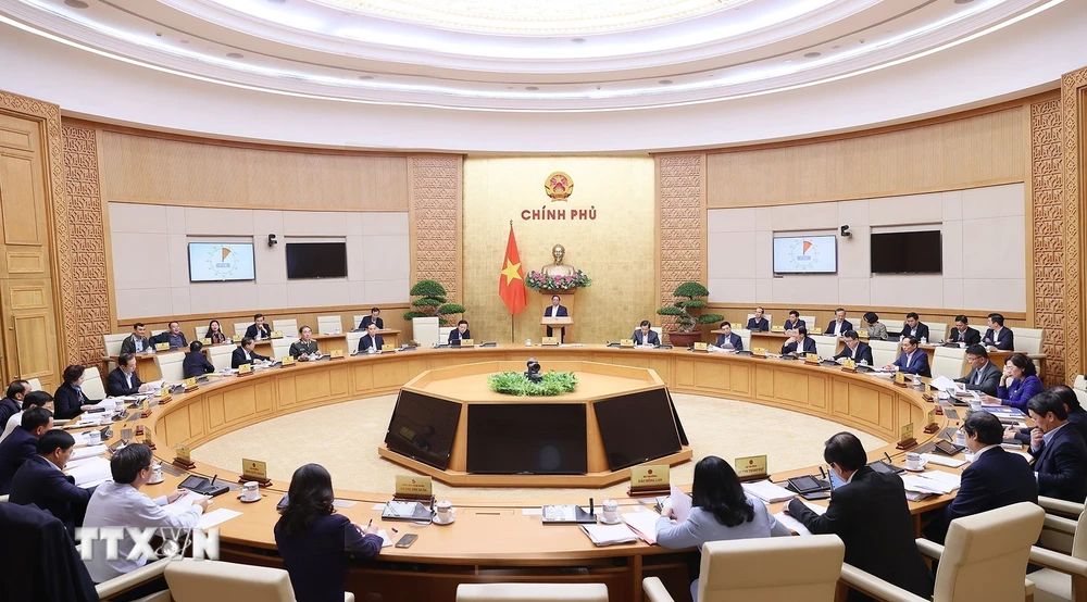 Phiên họp Chính phủ thường kỳ tháng 11/2023. (Ảnh: Dương Giang/TTXVN)