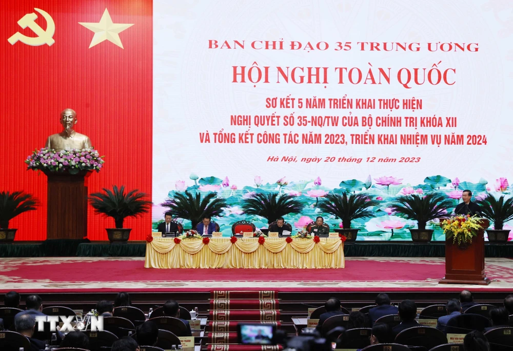 Chủ tịch nước Võ Văn Thưởng phát biểu tại hội nghị. (Ảnh: Thống Nhất/TTXVN)